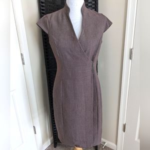 Calvin Klein Taupe V-Neck Wrap Dress, 6